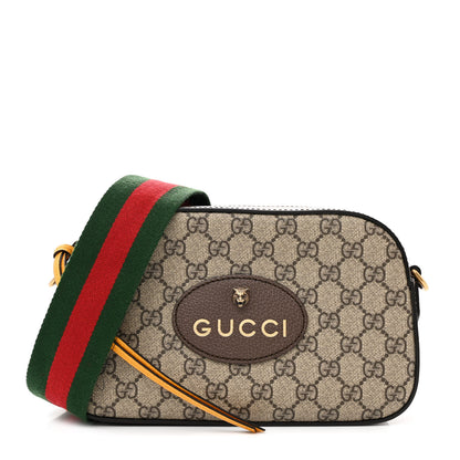Gucci GG Supreme Monogram Web Neo Vintage Shoulder Bag Beige New Acero Crop 1 of 11