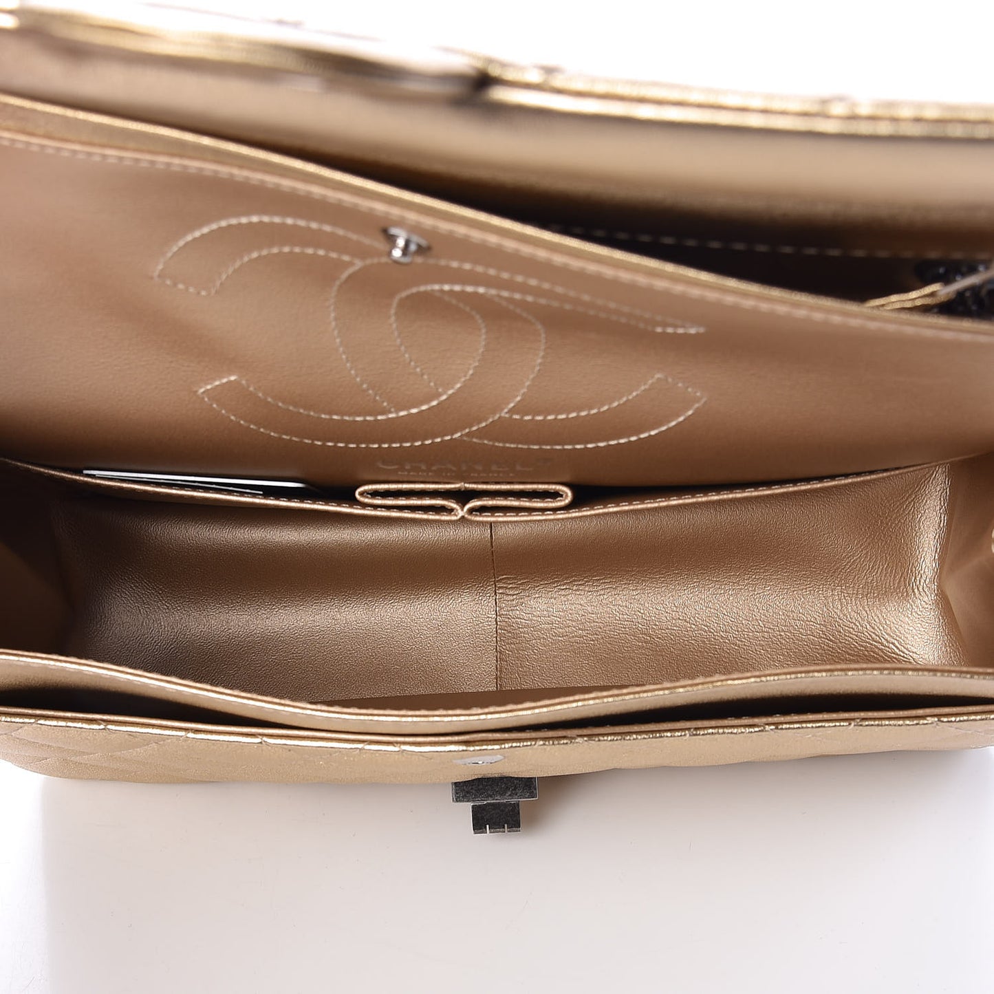 Metallic Calfskin Quilted 2.55 Reissue 226 Flap Gold
