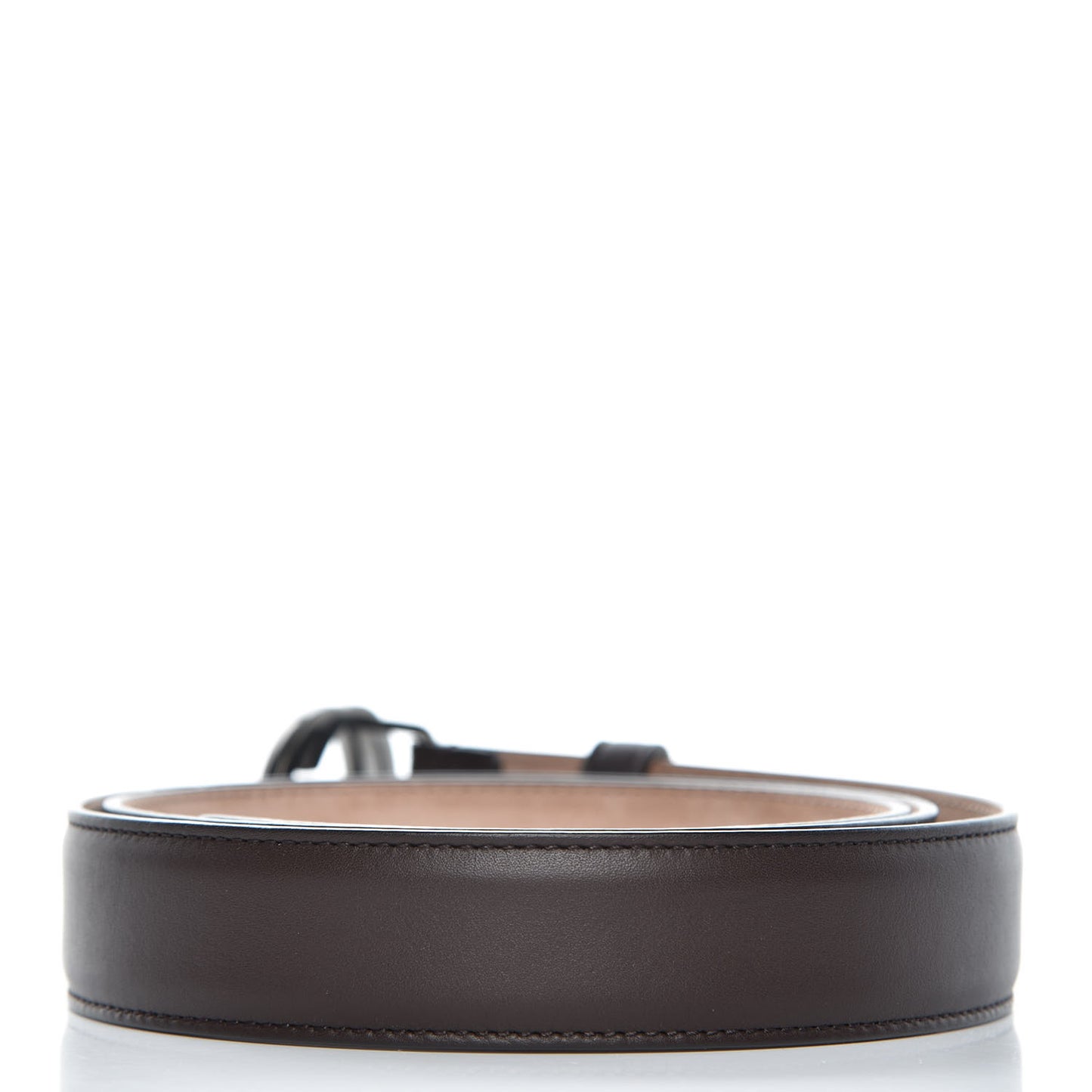 Calfskin Interlocking G Belt 100 40 Dark Brown