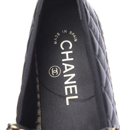 Chanel Lambskin Quilted CC Chain Espadrilles 39 Black 8 of 8