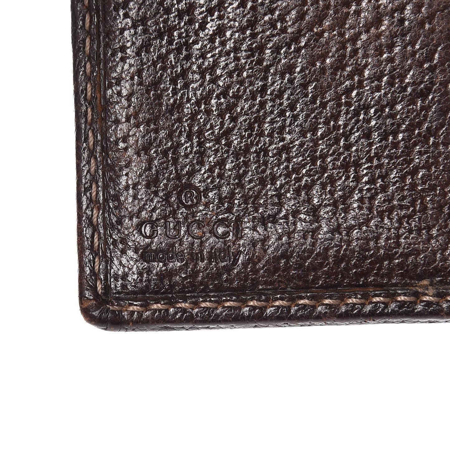Horsebit Canvas Treasure Compact Wallet Dark Brown