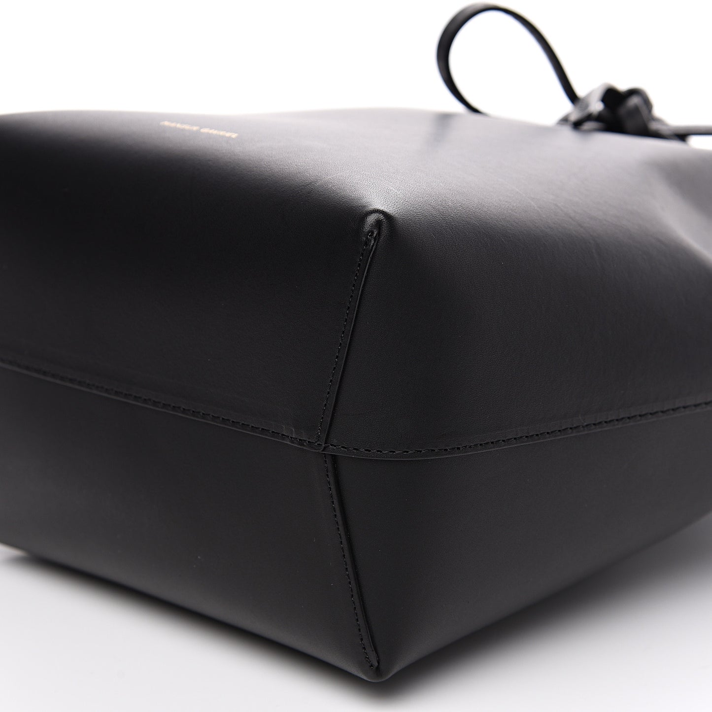 Vegetable Tanned Calfskin Mini Bucket Bag Black Ballerina