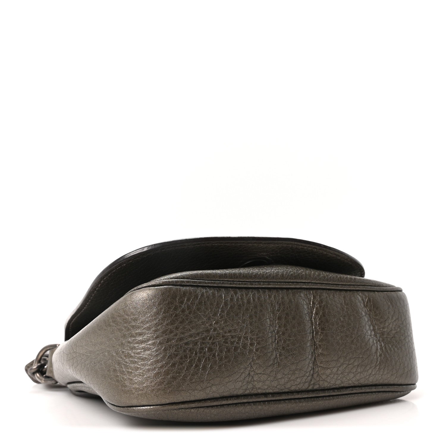 Gucci Metallic Pebbled Calfskin Small Soho Flap Crossbody Sasso 4 of 10