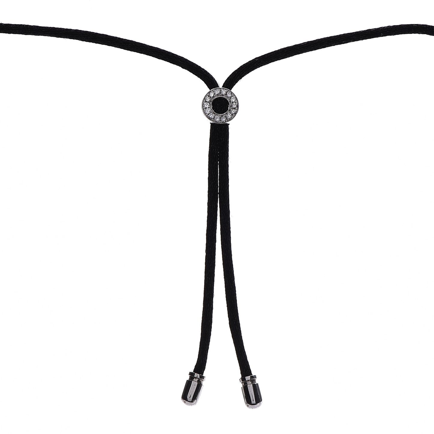 18K White Gold Diamond BVLGARI BVLGARI Pendant Cord Necklace