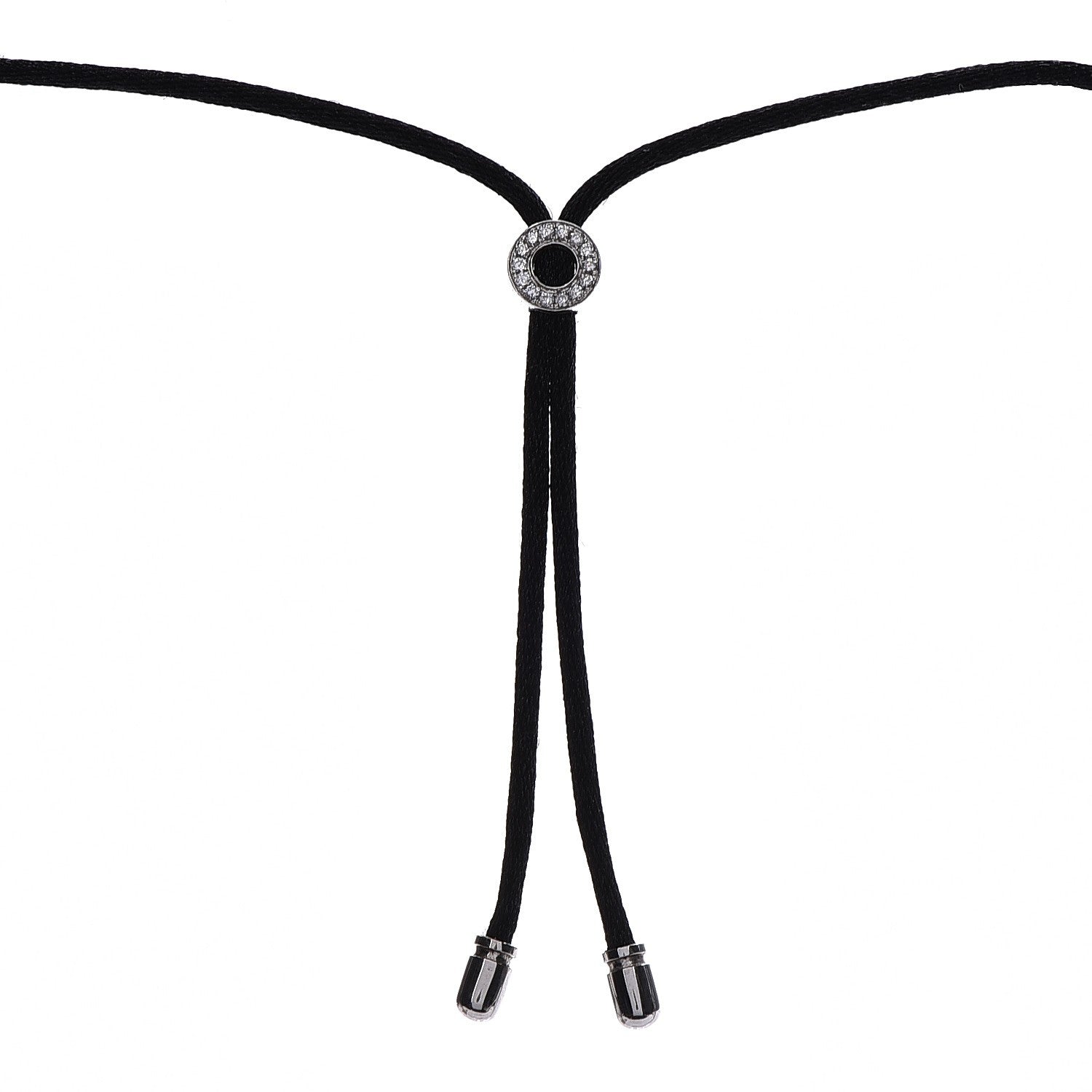 Bulgari 18K White Gold Diamond BVLGARI BVLGARI Pendant Cord Necklace 5 of 6