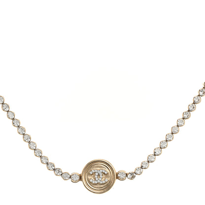 Chanel Crystal CC Chain Short Necklace Gold 1 of 6