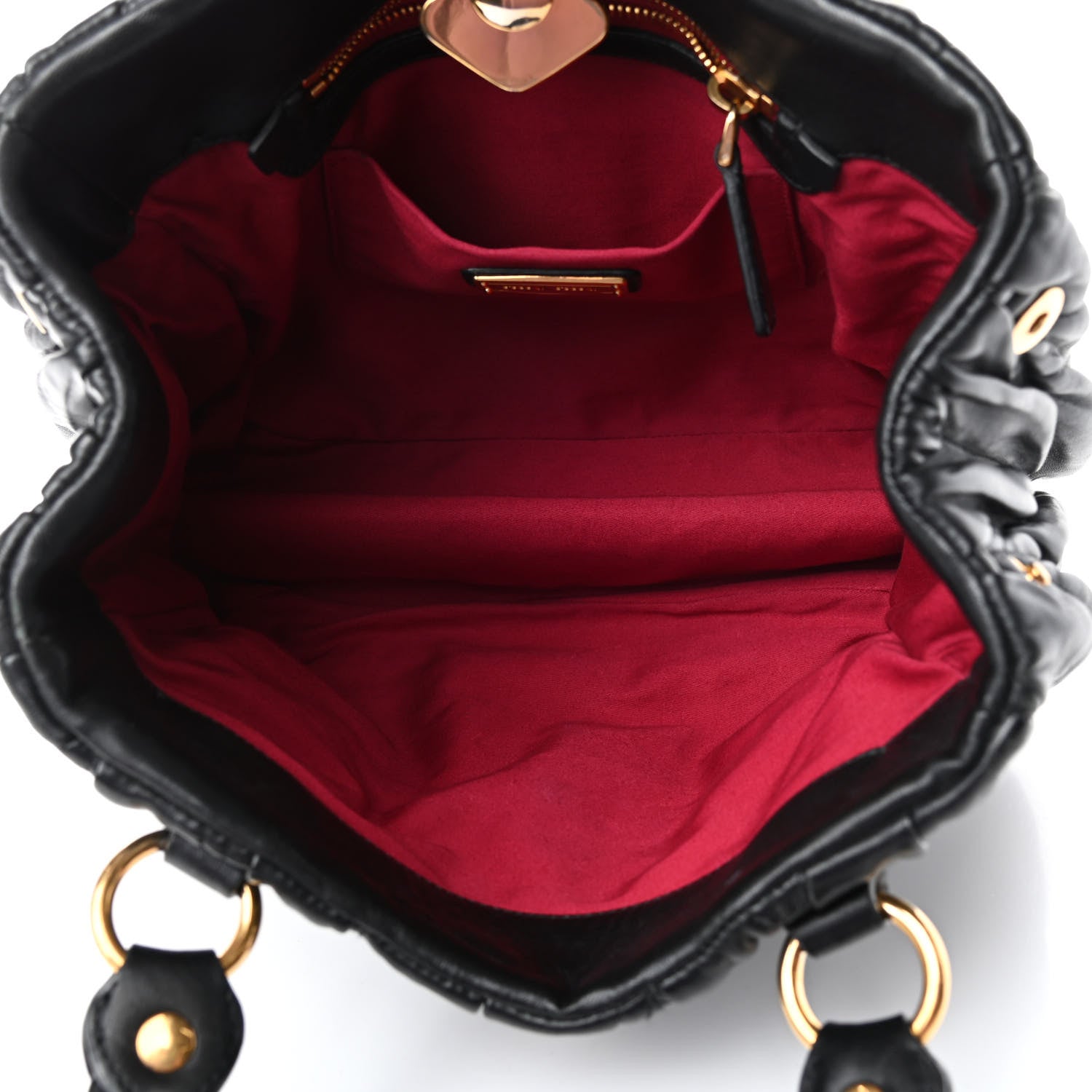 Miu Miu Nappa Matelasse Top Handle Satchel Black 4 of 4