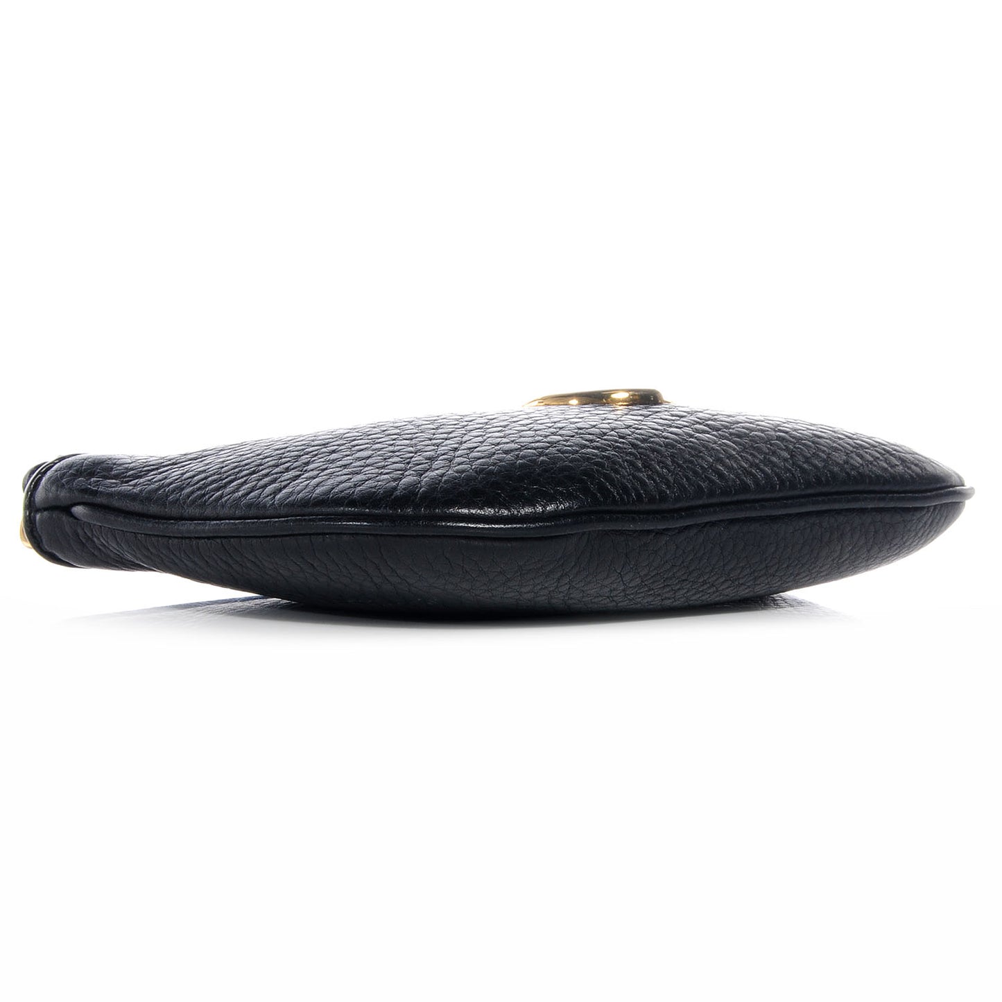 Pebbled Leather Wristlet GG Black