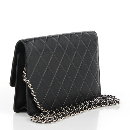 Chanel Lambskin Embossed LAX Wallet on Chain WOC Black 3 of 7