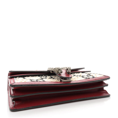 Gucci Tweed GG Monogram Small Dionysus Shoulder Bag White Black Romantic Cherry 4 of 14