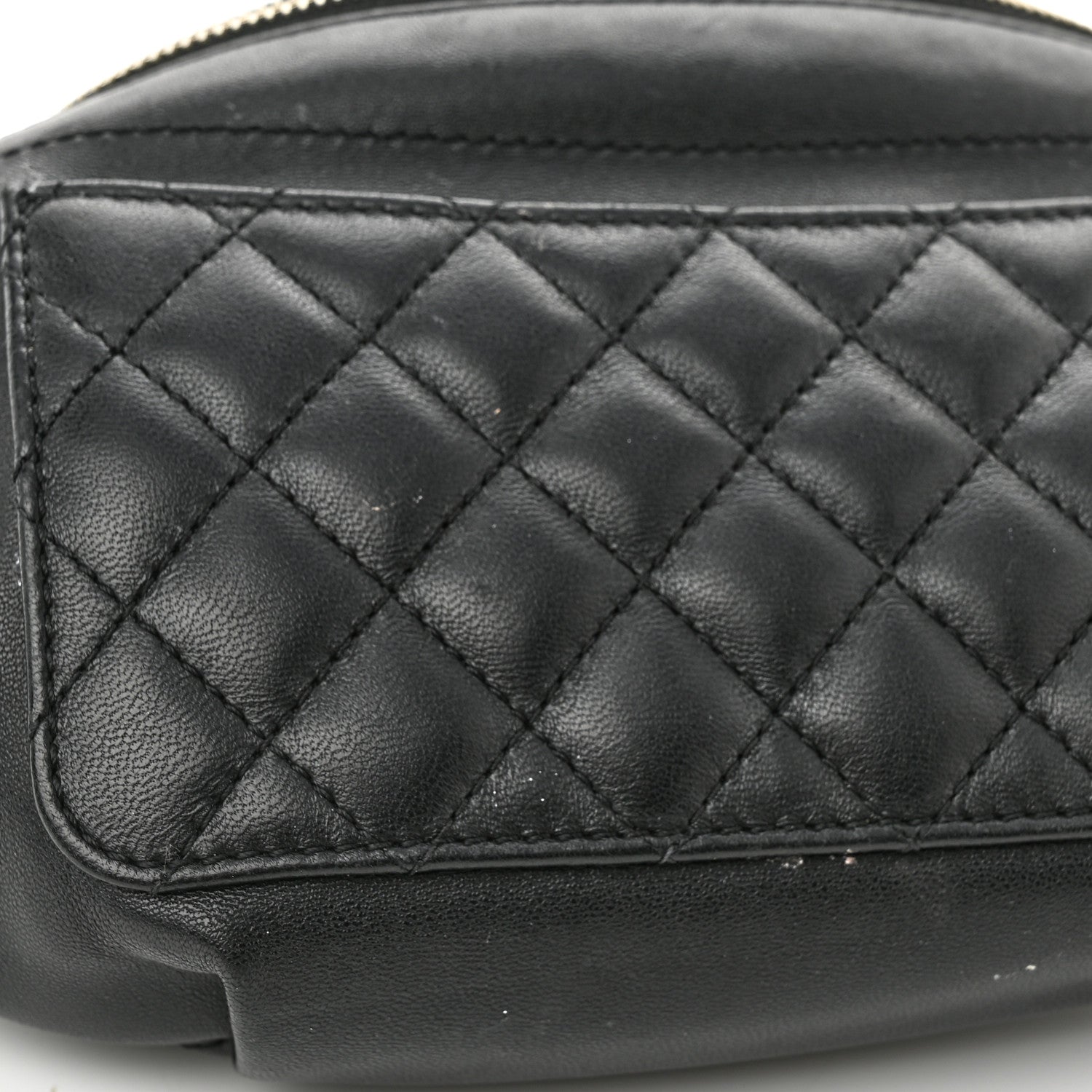 Chanel Lambskin Quilted Waist Bag Fanny Pack Black 11 of 12
