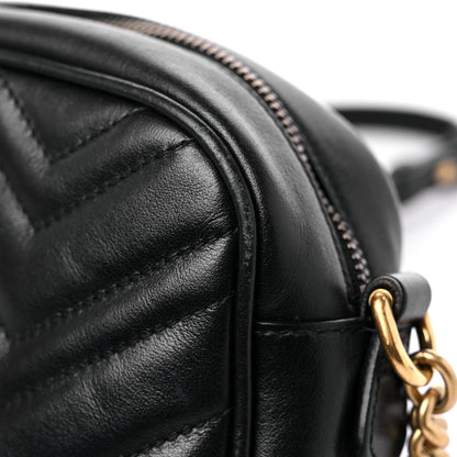 Gucci Calfskin Matelasse Small GG Marmont Chain Shoulder Bag Black 20 of 21
