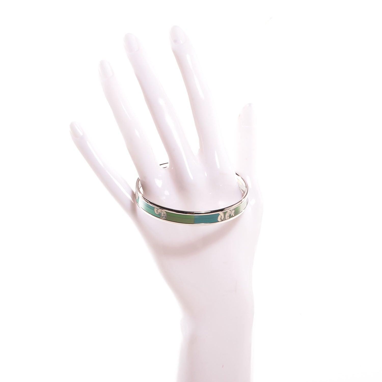 Hermes Printed Enamel Della Cavalleria Narrow Bracelet 65 Foret 2 of 6