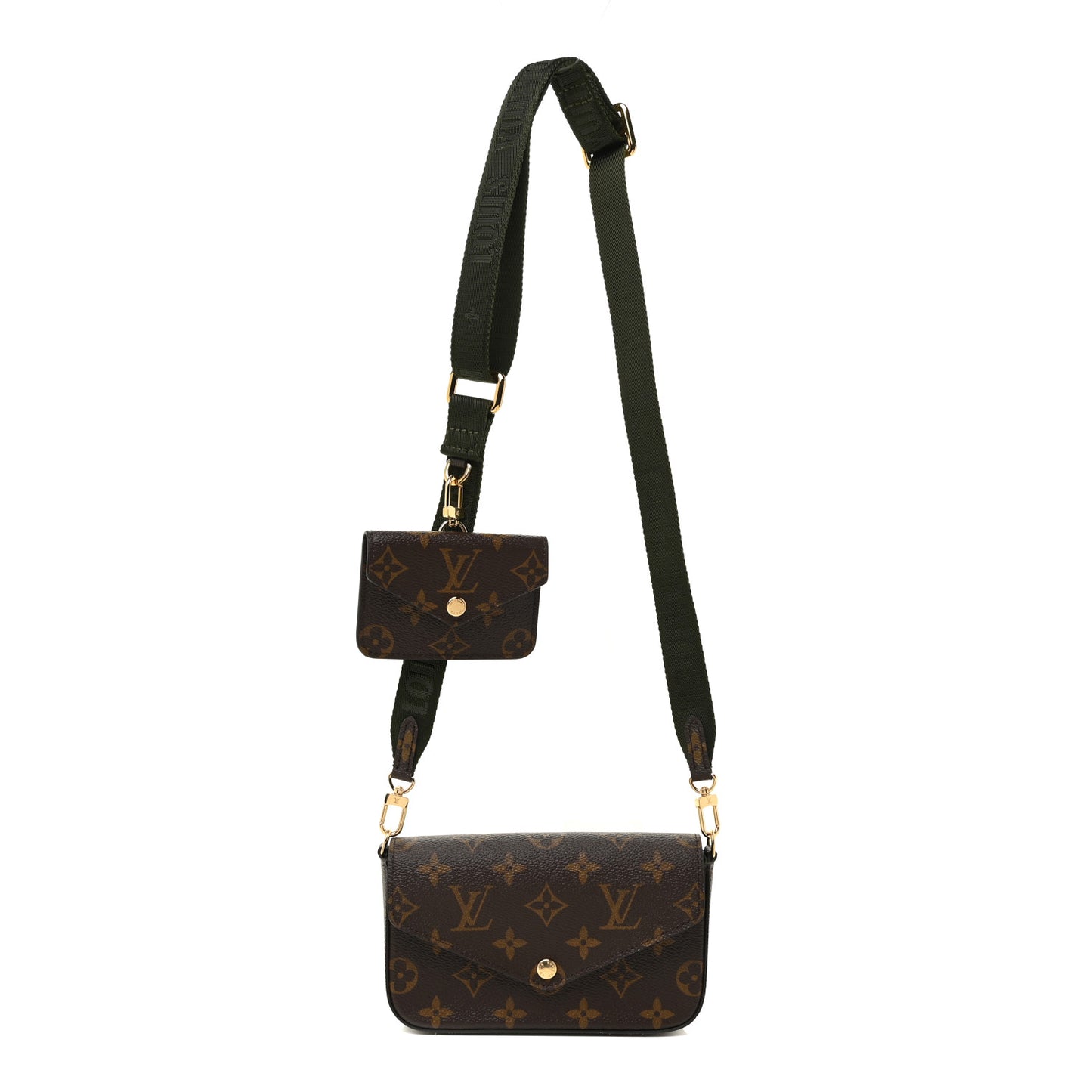 Monogram Felicie Strap & Go Kaki