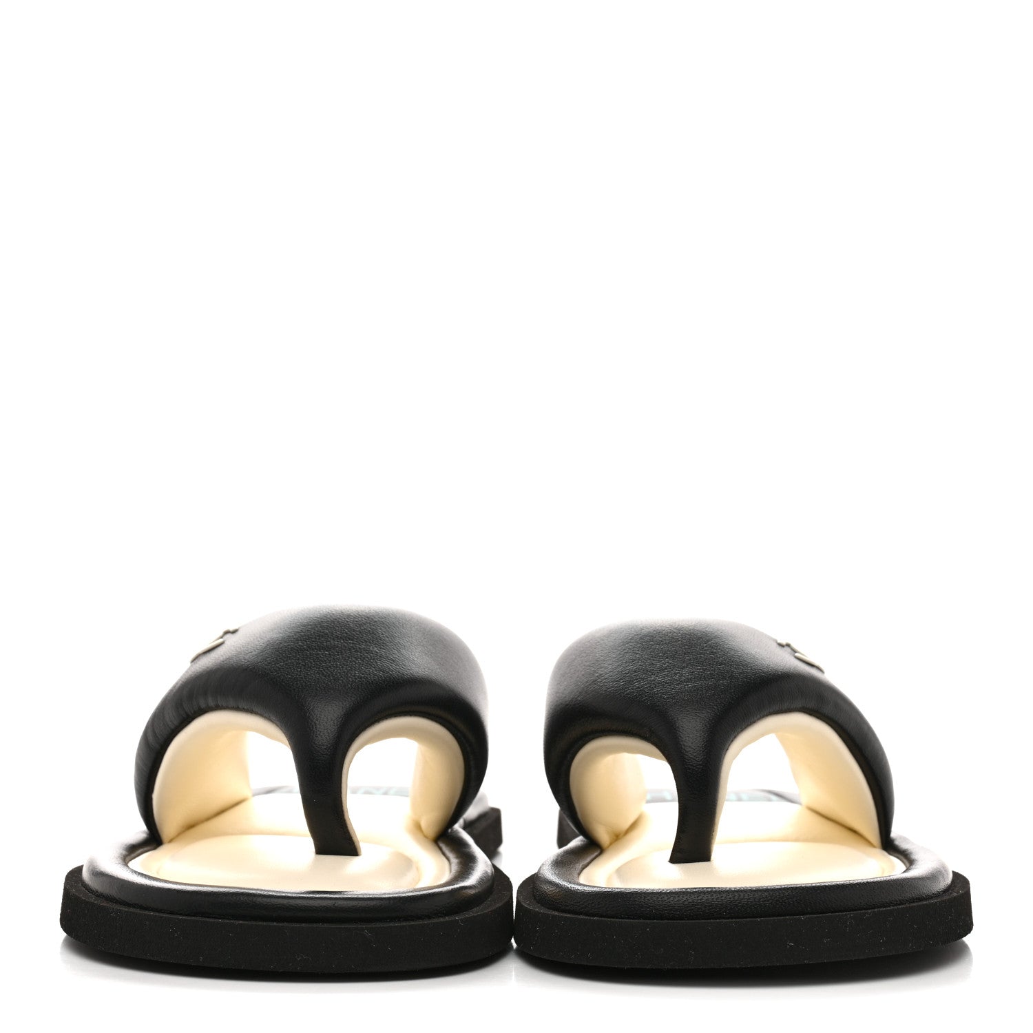 Chanel Lambskin Padded Pool Thong Sandals 37 Black 3 of 9