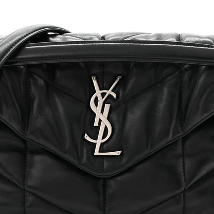 Saint Laurent Lambskin Quilted Small Loulou Puffer Monogram Chain Satchel Black 8 of 10