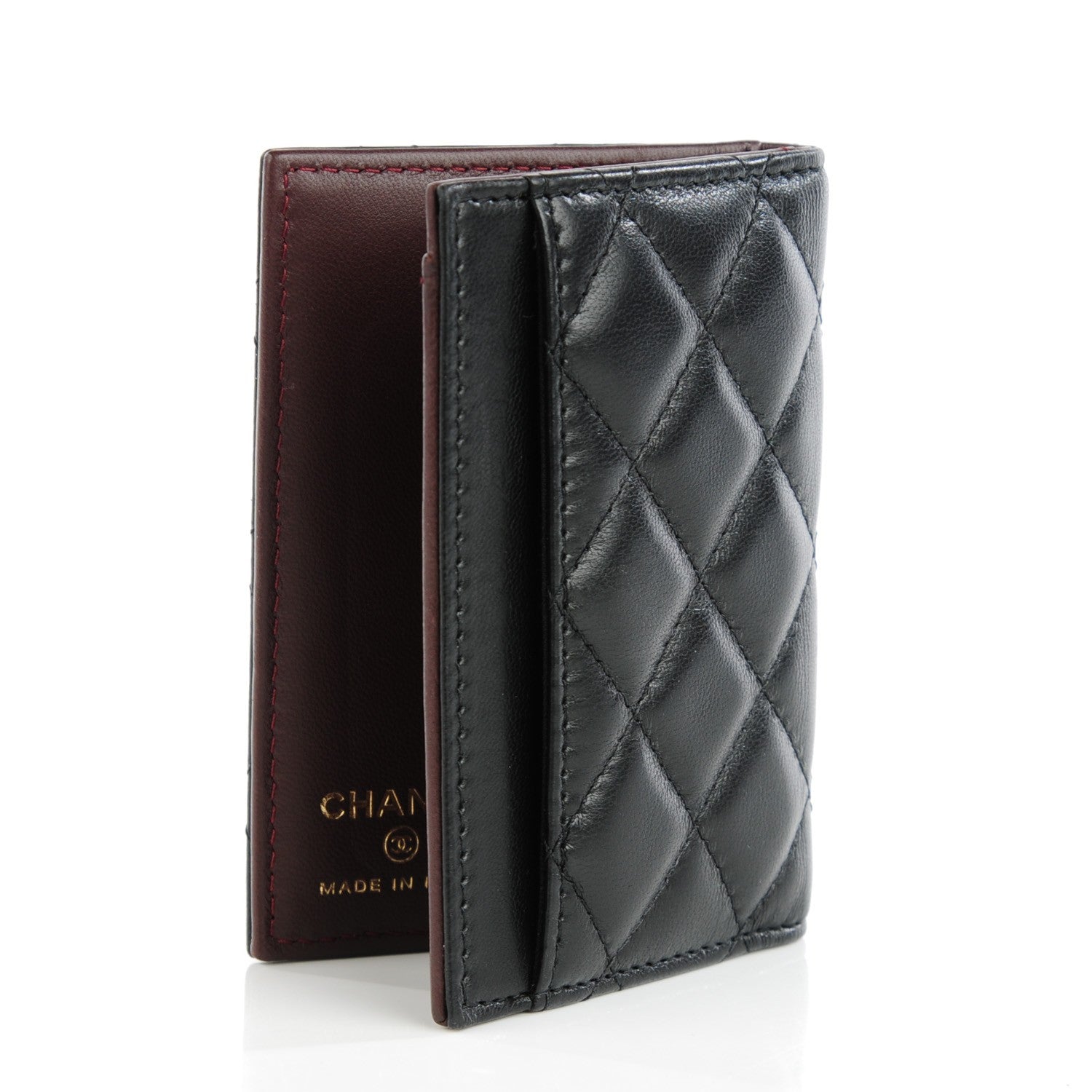 Chanel Lambskin Quilted Card Holder Wallet Black 3 of 7