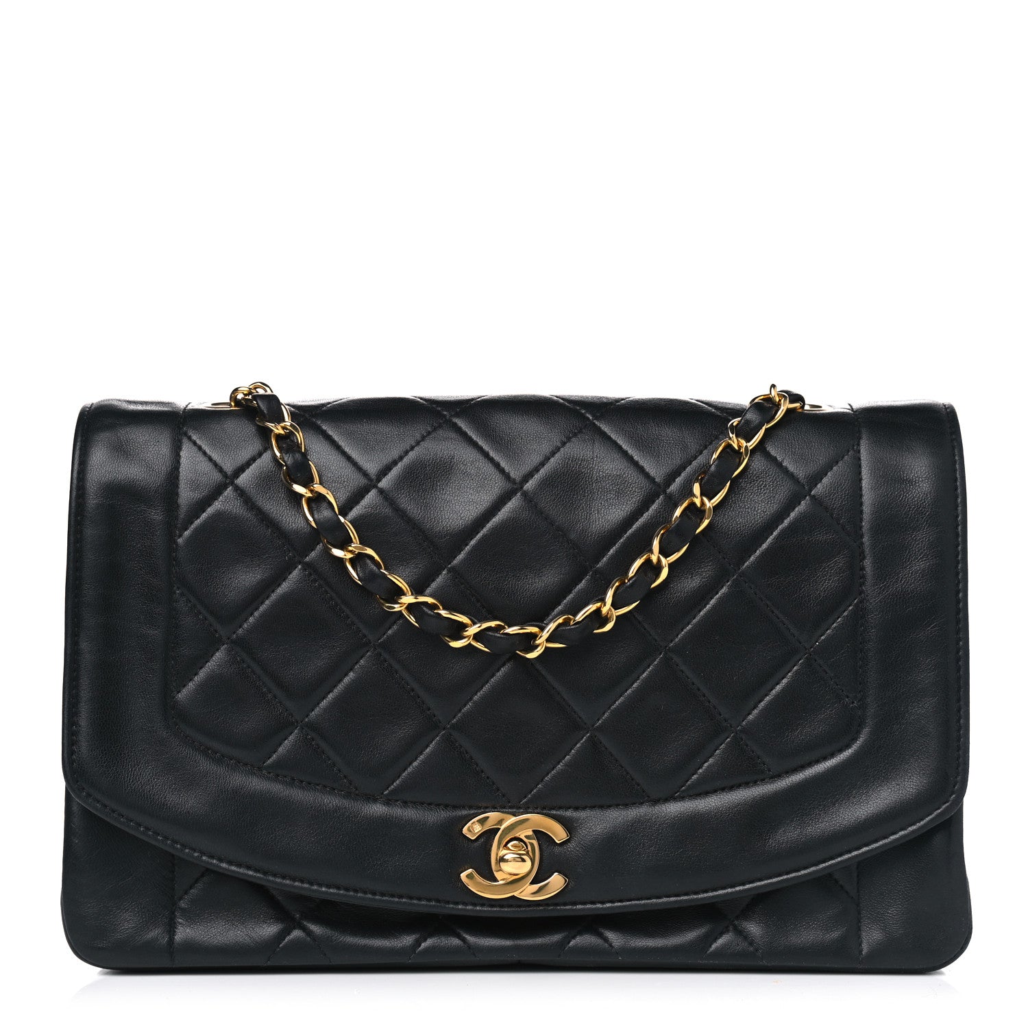 Chanel Lambskin Quilted Medium Single Flap Black 1 of 10