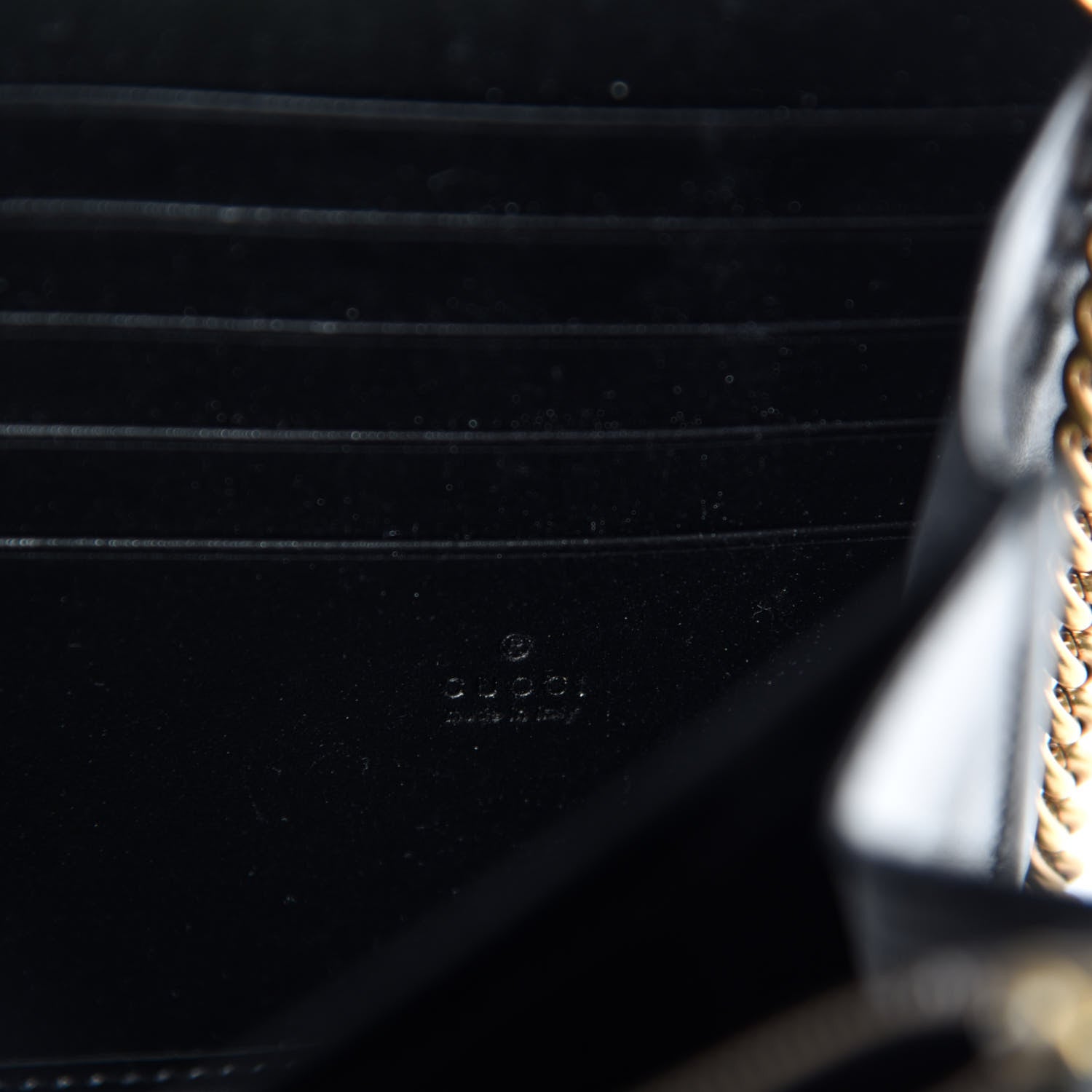 Gucci Calfskin Matelasse GG Marmont Chain Wallet Black 8 of 11