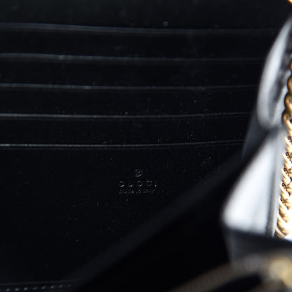 Gucci Calfskin Matelasse GG Marmont Chain Wallet Black 8 of 11