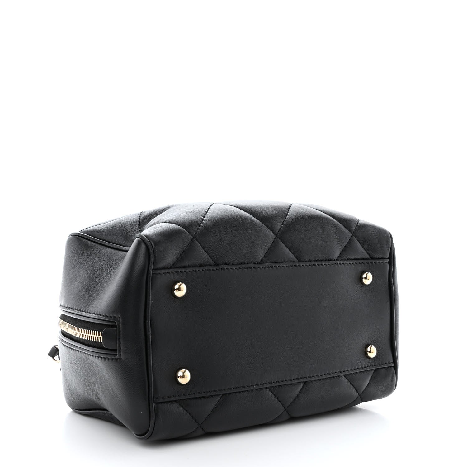Chanel Lambskin Quilted Easy Carry Bowling Bag Black 4 of 13