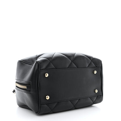 Chanel Lambskin Quilted Easy Carry Bowling Bag Black 4 of 13