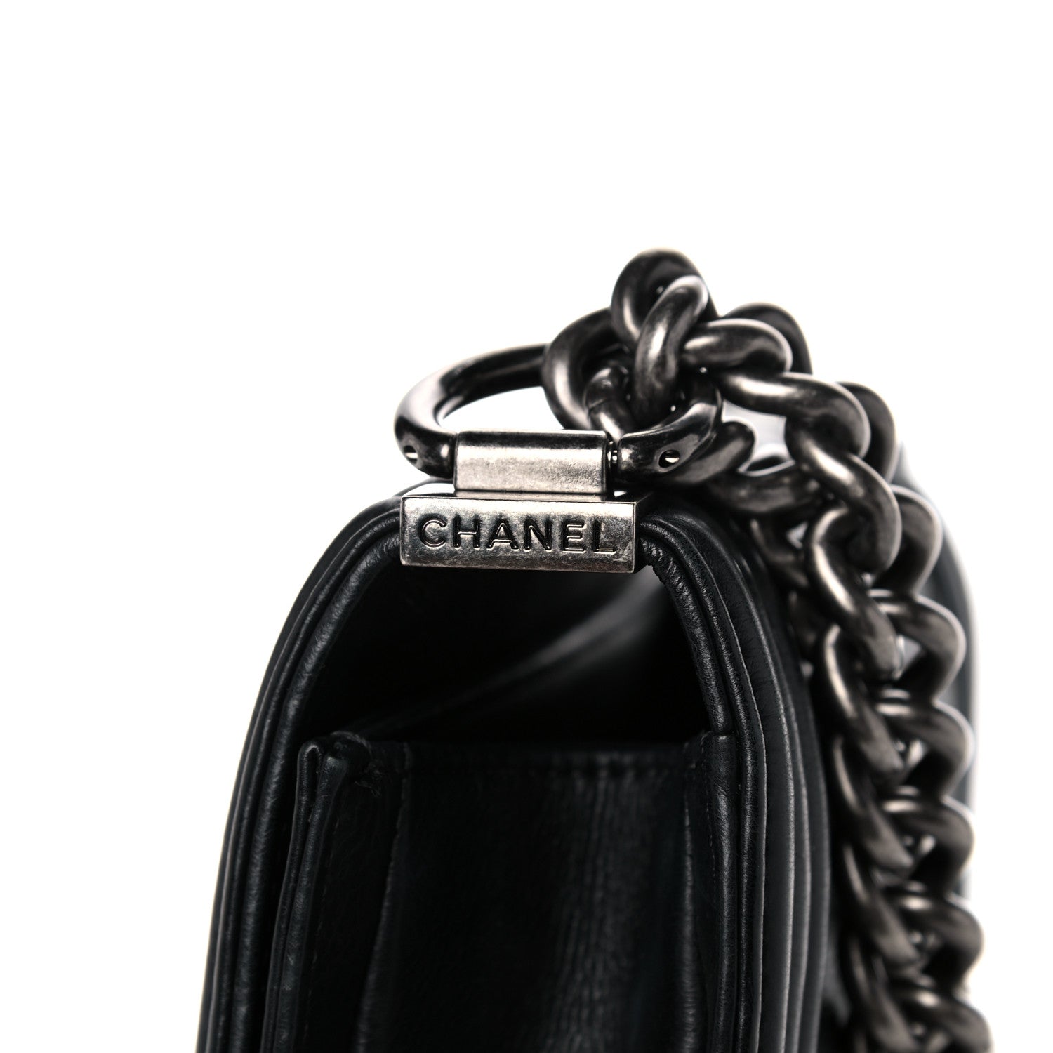 Chanel Calfskin Double Stitch Small Boy Flap Black 16 of 17