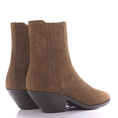 Saint Laurent Suede Brit Souple Ankle Boots 39 Brown 4 of 11