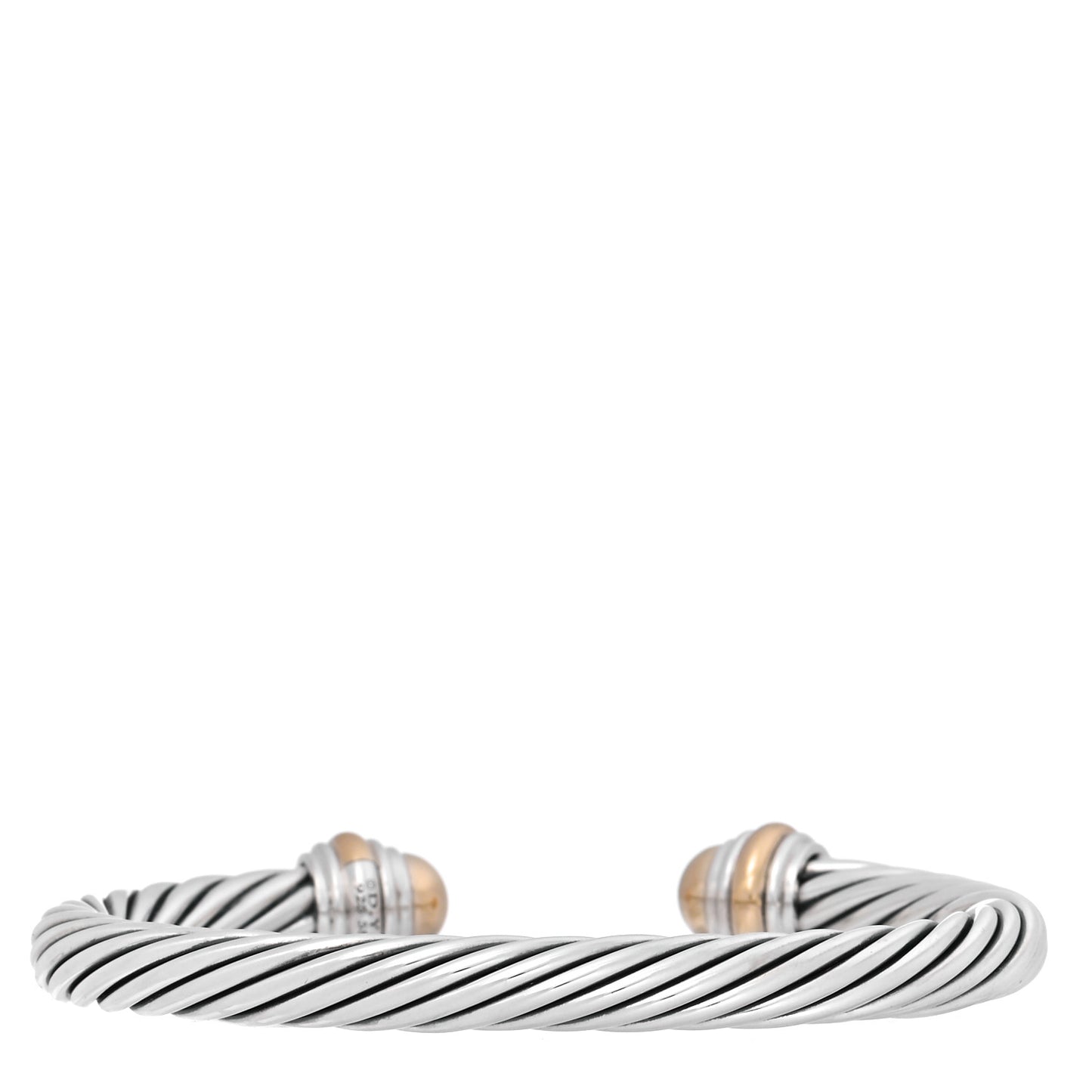 Sterling Silver 14K Yellow Gold 7mm Cable Classics Bracelet