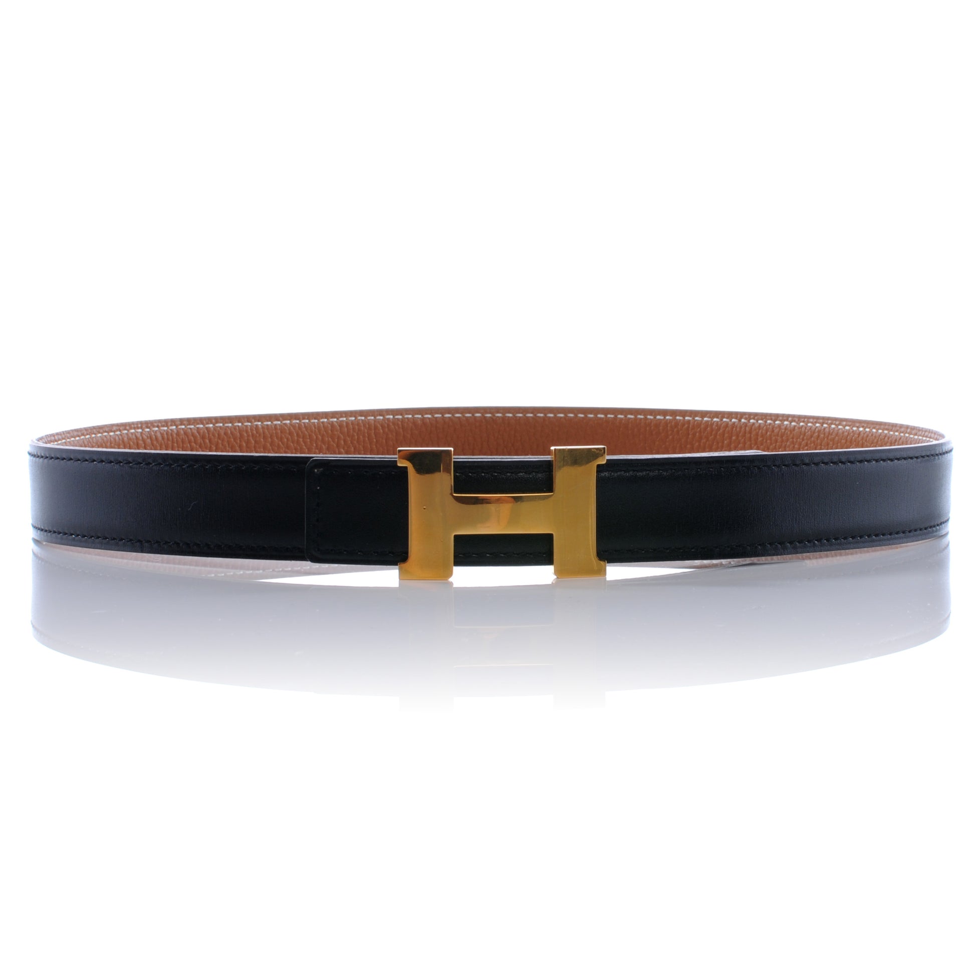 Hermes Box Togo Thin Mini Reversible Constance H Belt 70 Black Gold 1 of 5