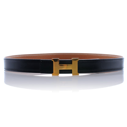 Hermes Box Togo Thin Mini Reversible Constance H Belt 70 Black Gold 1 of 5