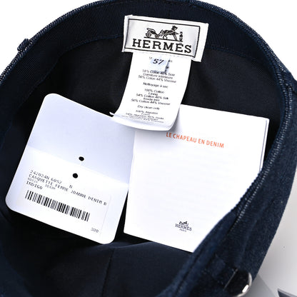 Hermes Denim Joanne Cap Hat 57 Indigo 8 of 13
