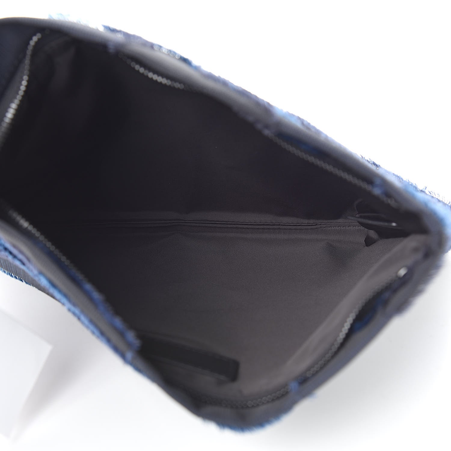 Christian Dior Canvas Embroidered Camouflage Medium Diordouble Zip Pouch Blue 5 of 9