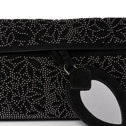 Alaia Suede Studded Foldover Clutch Black 7 of 10