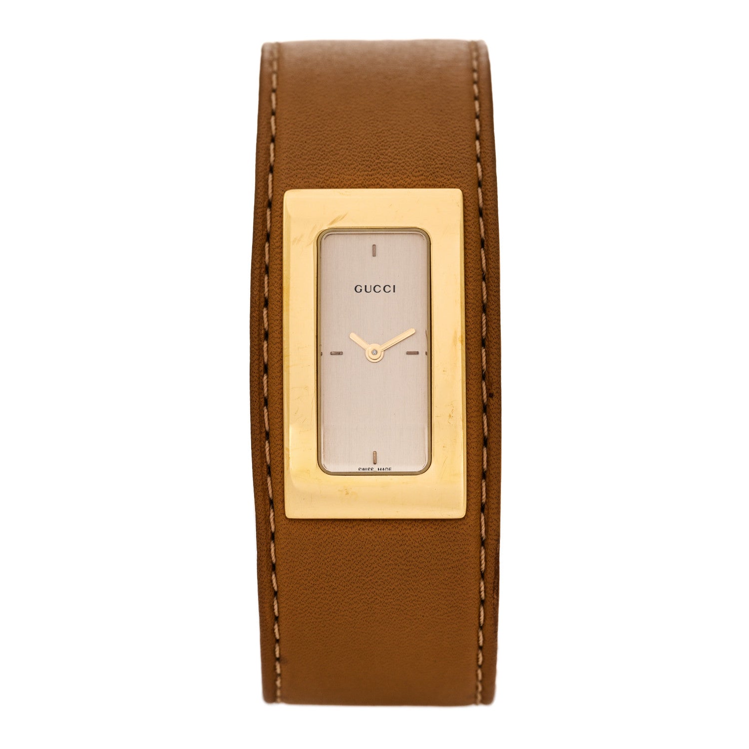 Gucci Stainless Steel Calfskin 25mm 7800S Quartz Watch Brown 1 of 5