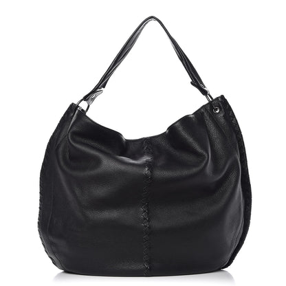 Bottega Veneta Waxed Cervo Deerskin Large Loop Hobo Black 1 of 9