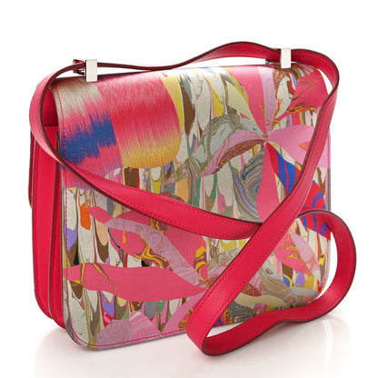 Hermes Swift Silk Marble Printed Constance 24 Rose Azalee Rose Mexico 2 of 11