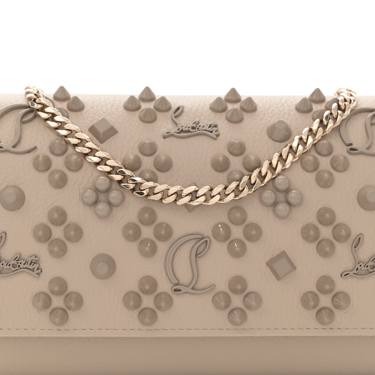 Calfskin Spikes Loubinthesky Paloma Clutch Saharienne