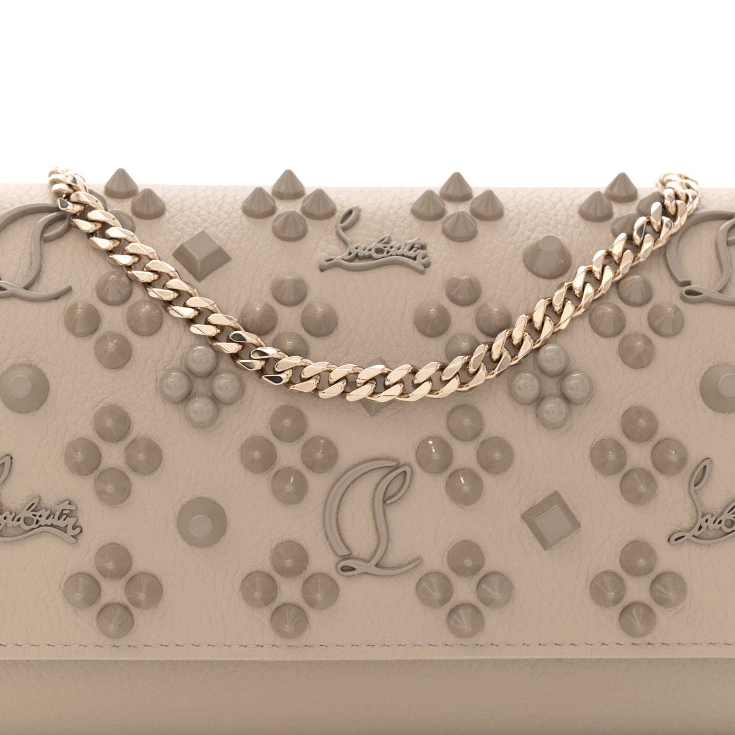 Christian Louboutin Calfskin Spikes Loubinthesky Paloma Clutch Saharienne 8 of 11