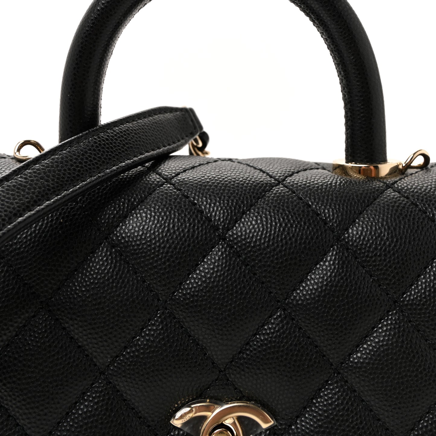 Caviar Quilted Extra Mini Coco Handle Flap Black