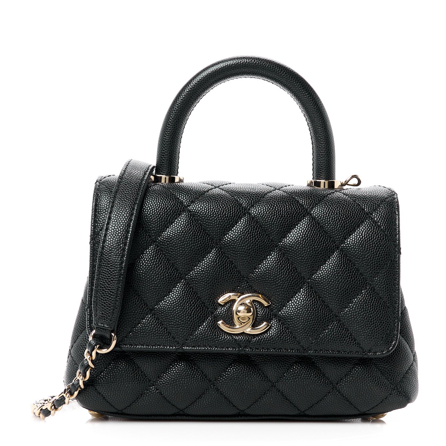 Chanel Caviar Quilted Extra Mini Coco Handle Flap Black 1 of 12