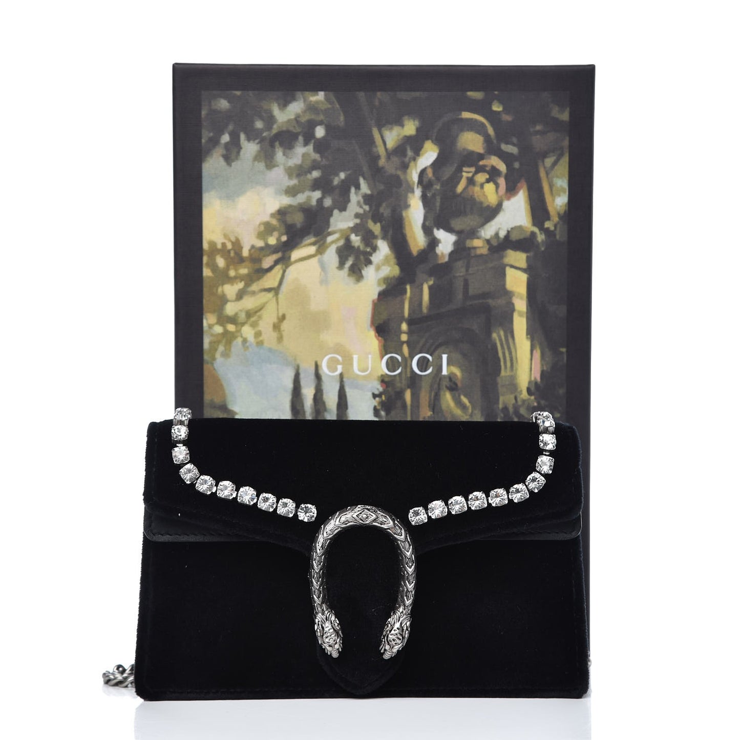 Velvet Crystal Super Mini Dionysus Shoulder Bag Black