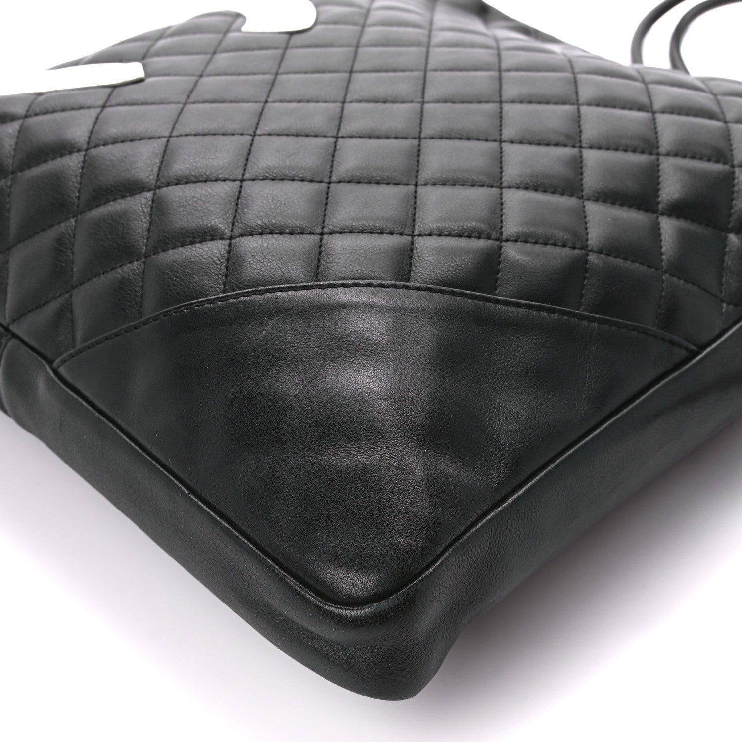 Chanel Calfskin Quilted Large Cambon Messenger Black White 10 of 13