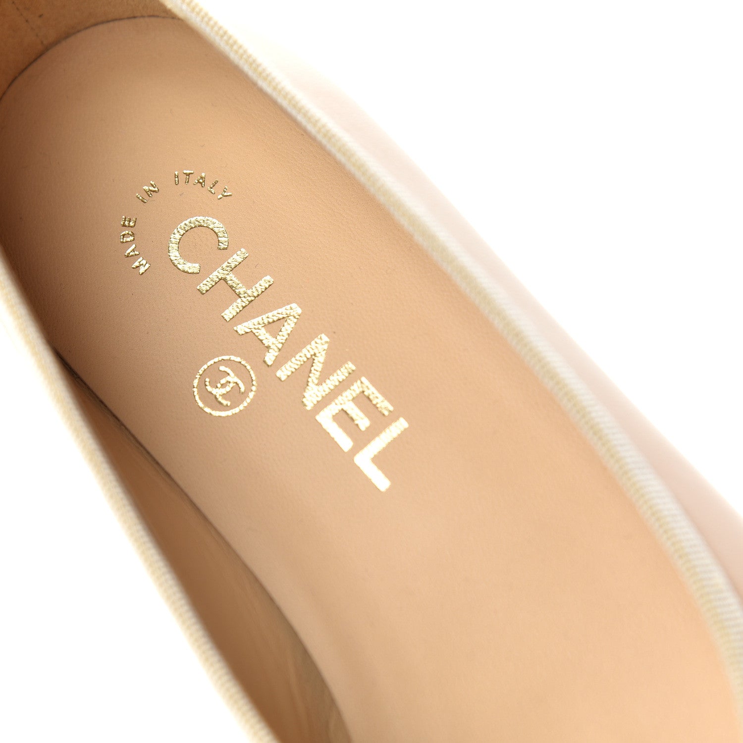Chanel Lambskin CC Cap Toe Ballerina Flats 36 Beige Black 8 of 11