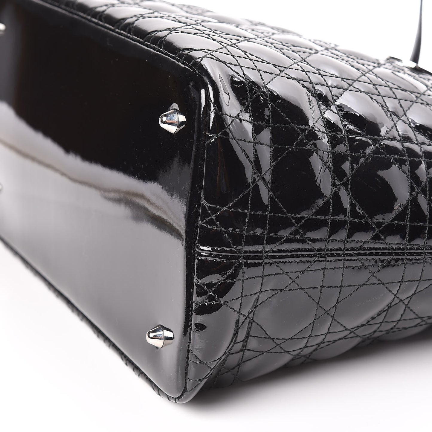 Patent Cannage Medium Panarea Tote Black