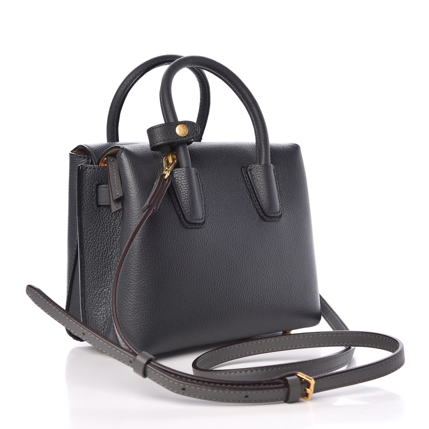 MCM Grained Calfskin Mini Milla Tote Phantom Grey 3 of 9