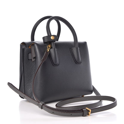 MCM Grained Calfskin Mini Milla Tote Phantom Grey 3 of 9