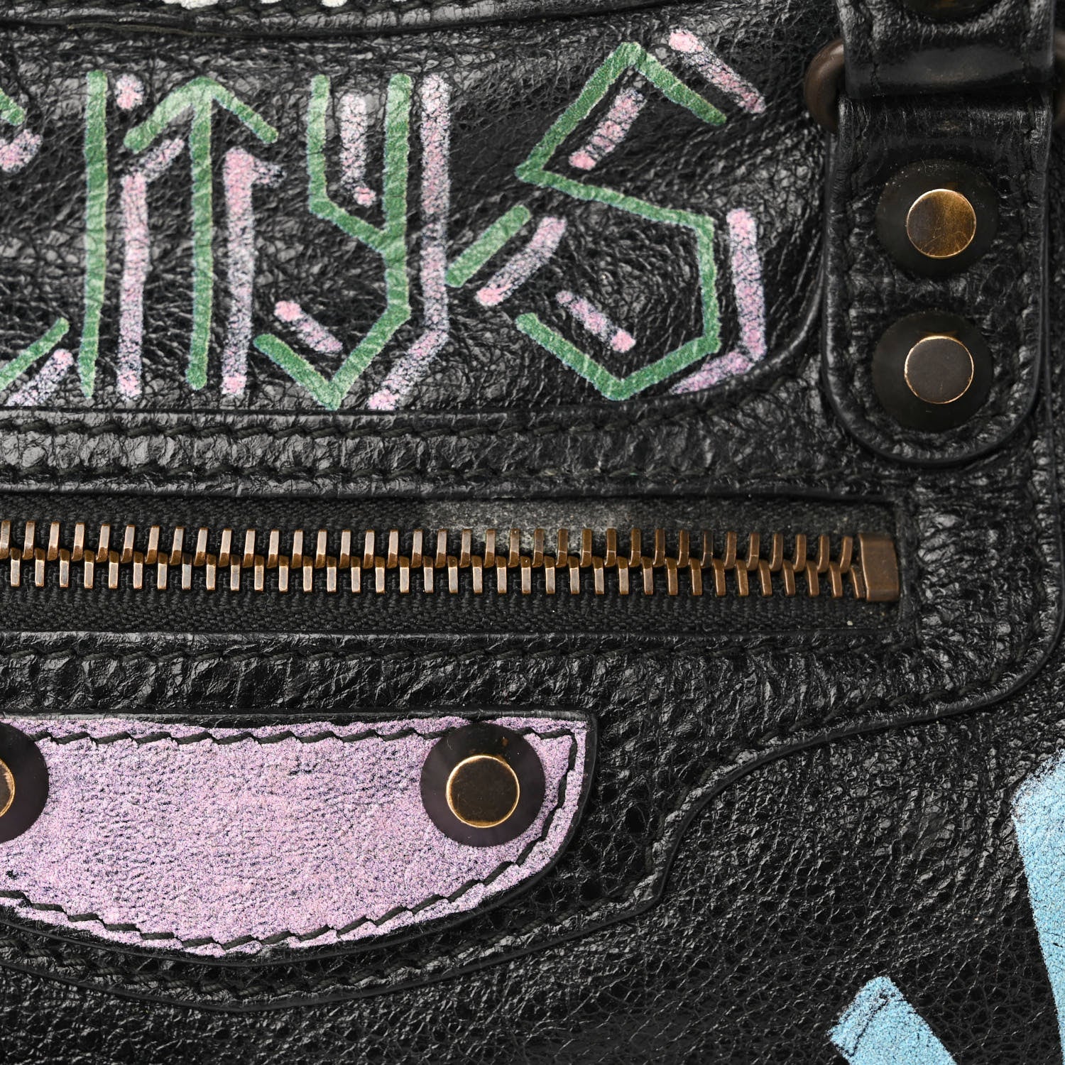 Balenciaga Agneau Graffiti All Over Classic Hardware S City Black Multicolor 10 of 10