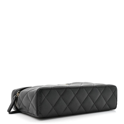 Chanel Caviar Quilted Top Handle Slim Vanity With Chain Black 6 of 19