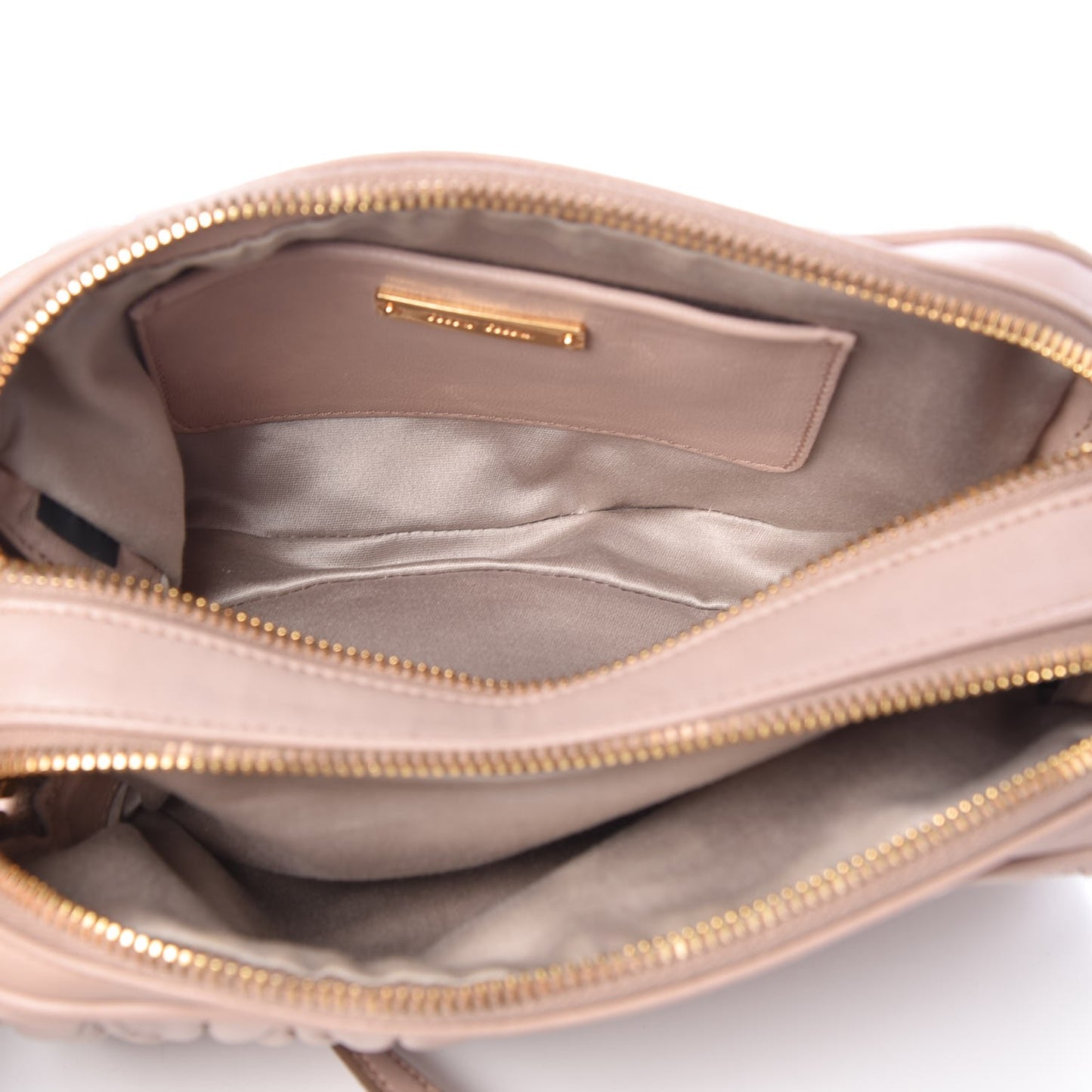 Nappa Matelasse Double Zip Chain Shoulder Bag Cammeo